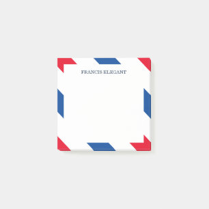 Red White Blue Striped Personalized Post It Notes