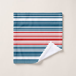 Red White Blue Striped Wash Cloth