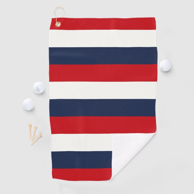 Red White Blue Stripes Golf Towel (InSitu)