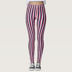 Red White & Blue Stripes Leggings