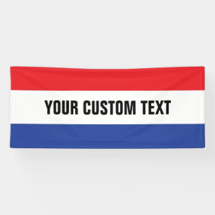 Red white blue stripes with your words banner