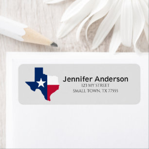 Red White Blue Texas State Flag Label Return Address Label
