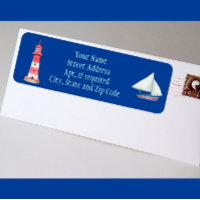 Red White Blue The Lighthouse Return Address Label