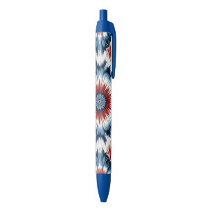 Red, White & Blue Tie-dye Black Ink Pen