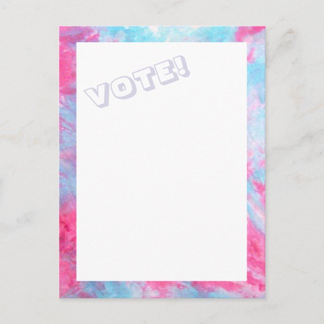 Red White Blue Tie-Dye VOTE  postcard (Front)