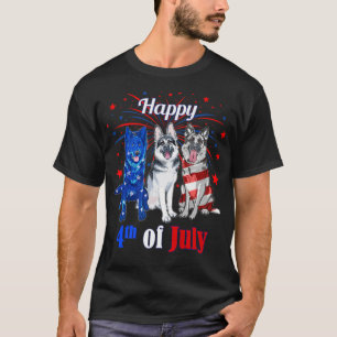 Red White Blue USA American Flag German Shepherd 4 T-Shirt