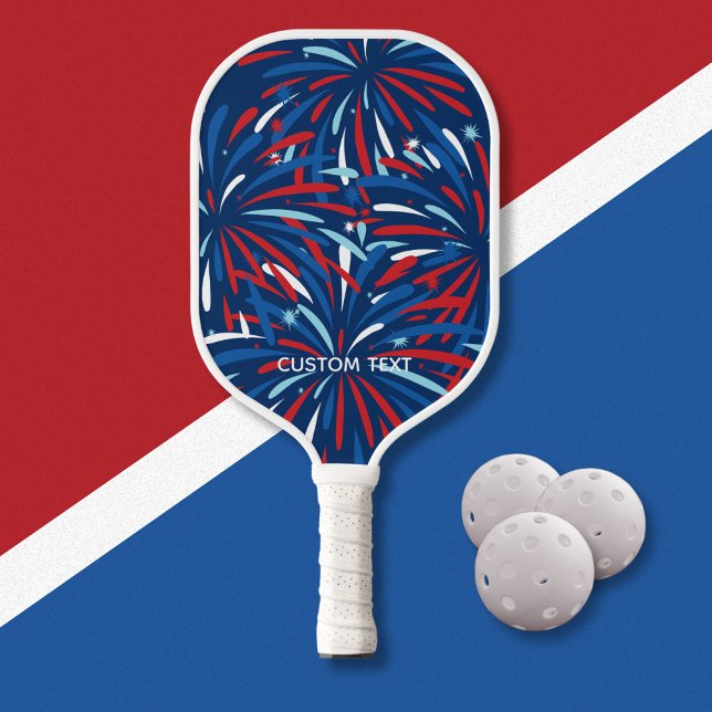 Red, White, Blue USA Fireworks, July 4th Custom  Pickleball Paddle (Creator Uploaded)
