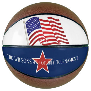 Red White & Blue/USA Flag/ 4th of July Basketball
