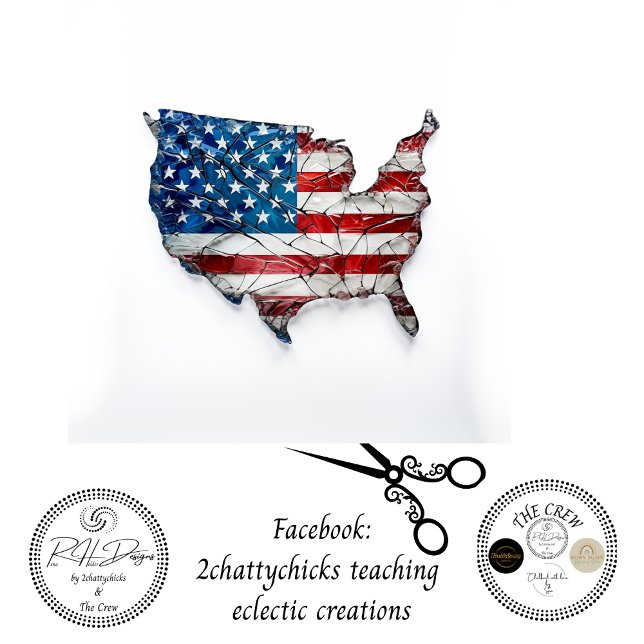 Red White Blue USA Flag Glass Effect Decoupage Tissue Paper (Creator Uploaded)