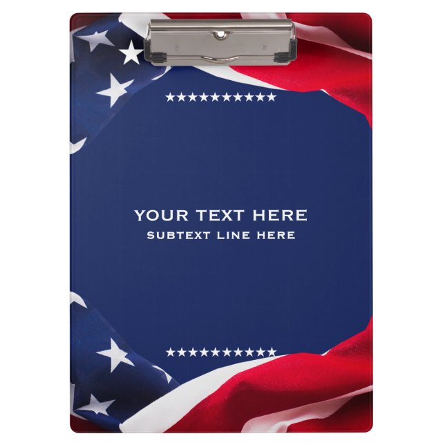 Red White & Blue-USA Flag Stars And Stripes 4 Clipboard (Front)