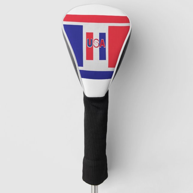 Red White Blue USA Golf Driver Cover (Front)