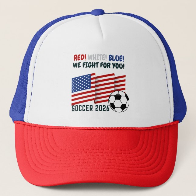 Red White Blue – USA Soccer Fan 2026 cap (Front)