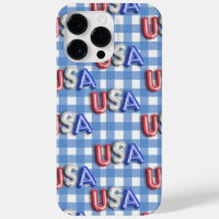 RED WHITE BLUE USA WITH BLUE & WHITE PLAID
