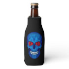 Red White Blue USA Zombie Skull Bottle Cooler