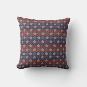 Red White Blue Vintage Stars Cushion