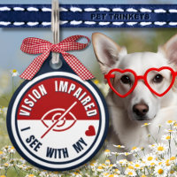 Red White Blue Vision Impaired Blind Dog Cat