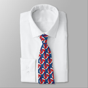 Red, White, Blue Volleyball Designs Tie