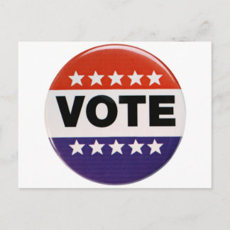 Red White & Blue Vote Design Postcard
