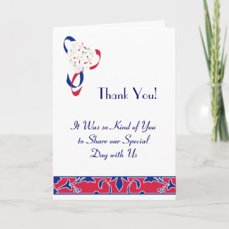Red, White, & Blue, Wedding Thank You Card