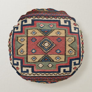 Red White Blue Western Lone Star Dallas  Round Cushion