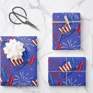 Red, White, & Blue Wrapping Paper Sheet