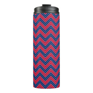 Red, White & Blue Zig-Zag Thermal Tumbler