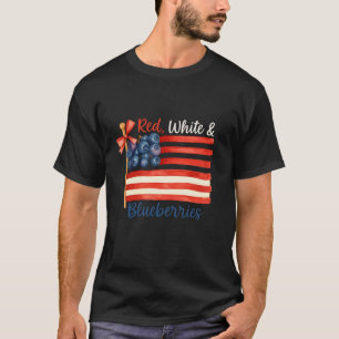 Red White & Blueberries American Flag PNG Blueberr T-Shirt