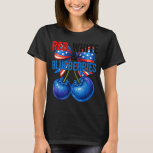 Red White Blueberries Funny Patriotic Retro Usa Hu T-Shirt