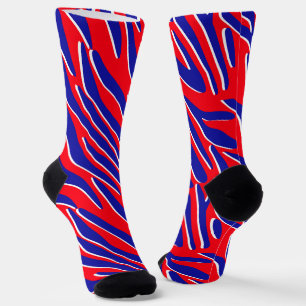 Red, White & Bold   Tiger Stripe Crew Socks