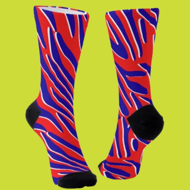 Red, White & Bold | Tiger Stripe Crew Socks (Creator Uploaded)