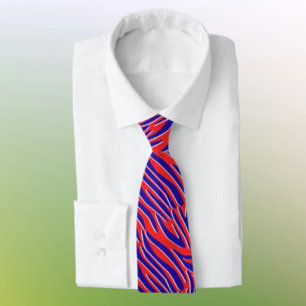 Red, White & Bold   Tiger Stripe Necktie