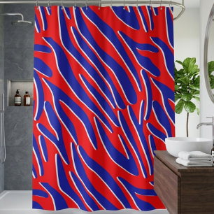 Red, White & Bold Tiger Stripe Shower Curtain