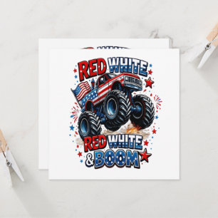 Red White Boom Monster Truck