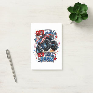 Red White Boom Monster Truck Post-it Notes