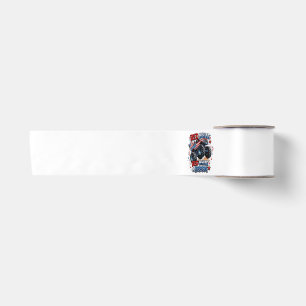 Red White Boom Monster Truck Satin Ribbon
