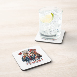 Red White Boozy Trump George Washington 250 Coaster