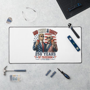 Red White Boozy Trump George Washington 250 Desk Mat