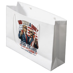 Red White Boozy Trump George Washington 250 Large Gift Bag