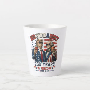Red White Boozy Trump George Washington 250 Latte Mug