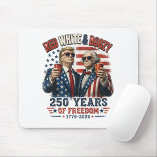 Red White Boozy Trump George Washington 250 Mouse Pad