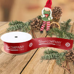 Red White Branded Company Logo Snowflake Christmas Satin Ribbon<br><div class="desc">Red and white promotional holiday ribbon is a finishing touch to your company Christmas gifts. Red branded gift ribbon is perfect for clients,  customers,  and employees. Easily upload your white company logo over red,  and adjust as desired.</div>