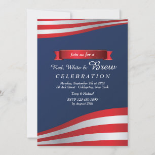Red, White & Brew Invitation