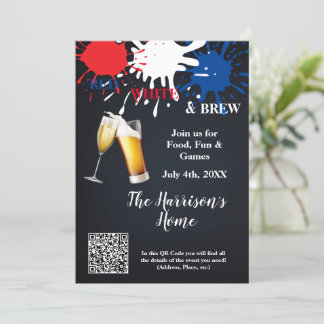 Red, White & Brew Party Invitation
