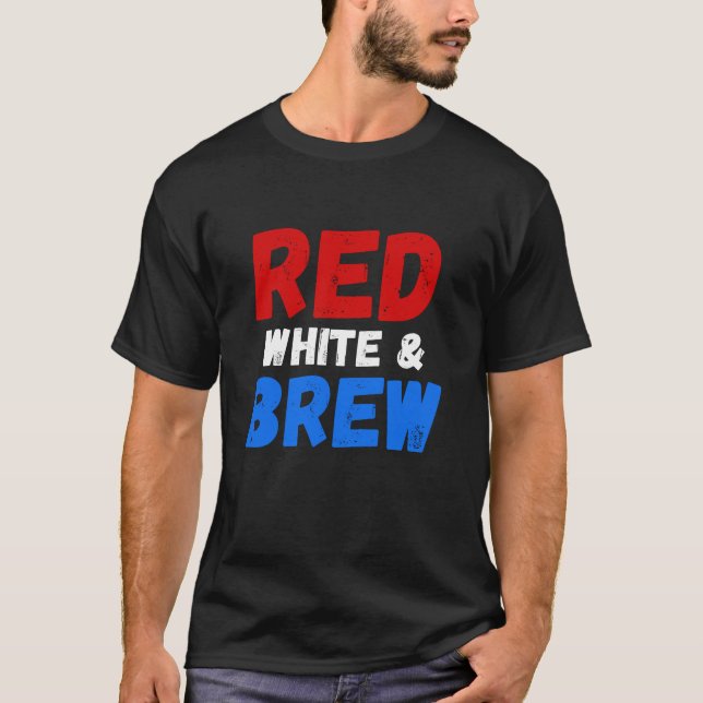 RED WHITE & BREW Unisex Mens Funny America T-Shirt (Front)