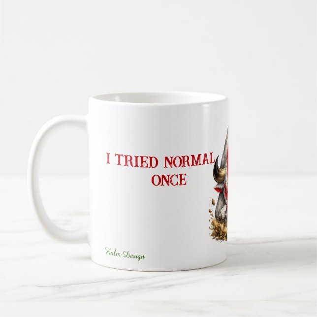 Red & White Bull  Coffee Mug (Left)