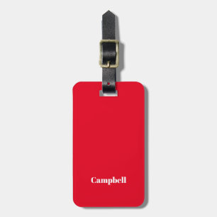 Red white business sharp acrylic luggage tag