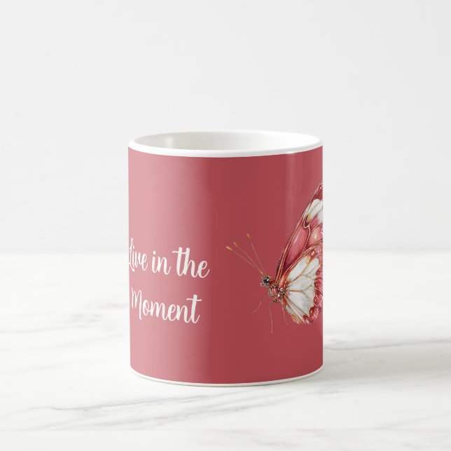 Red White Butterfly Coffee Mug (Center)