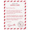 Red White Candy Cane Letter From Santa Claus