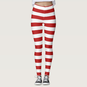 red white candy cane stripes christmas pattern leggings
