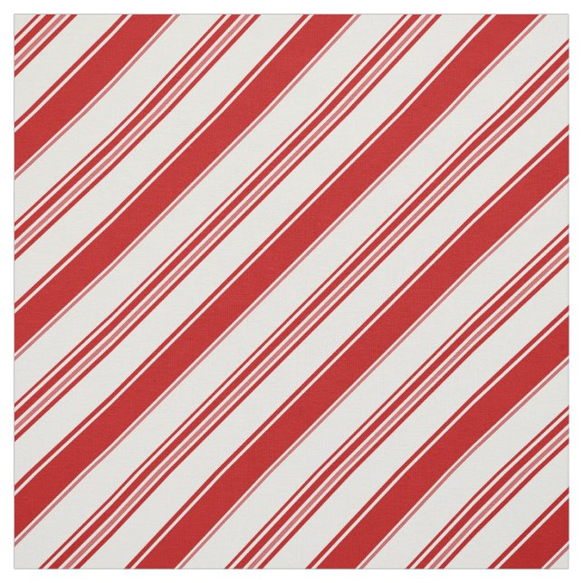 Red & White Candy Cane Stripes (medium scale) Fabric (Swatch)